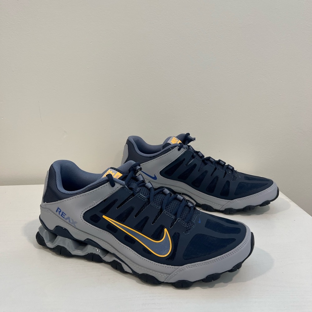 Nike Reax 8 TR Mesh Training Shoes Wolf Grey Navy 621716-034 Men's Size 10